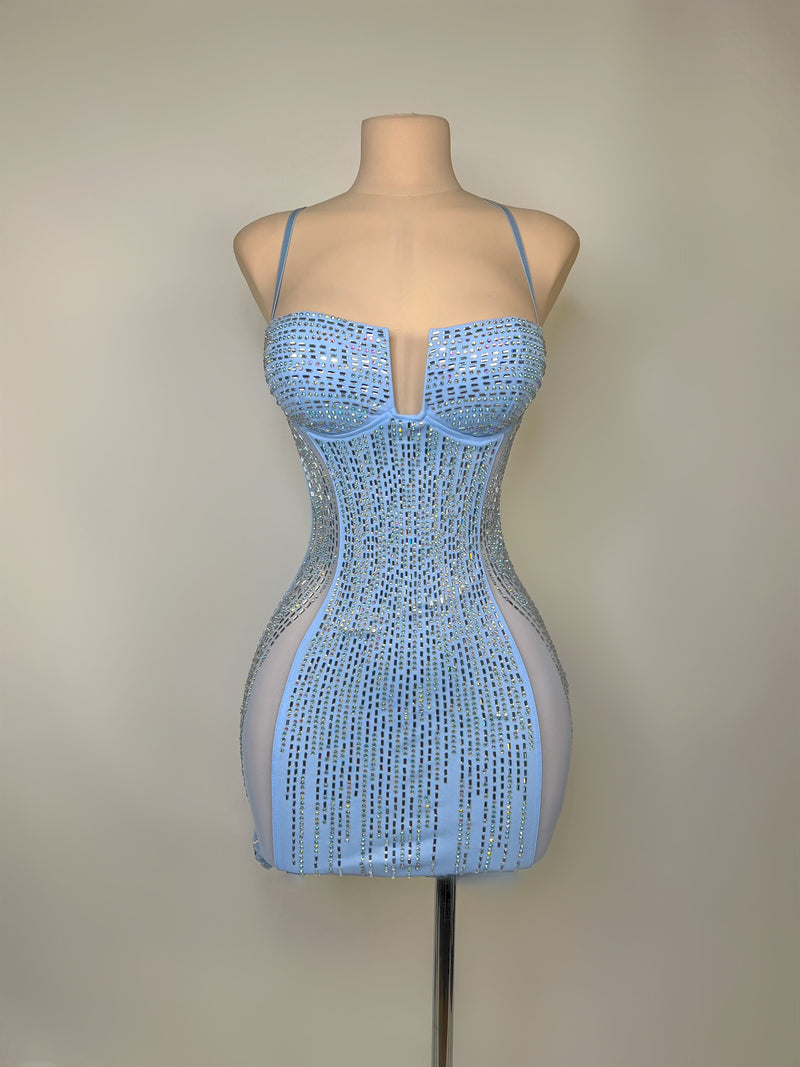Megan Crystal Dress (BABY BLUE)