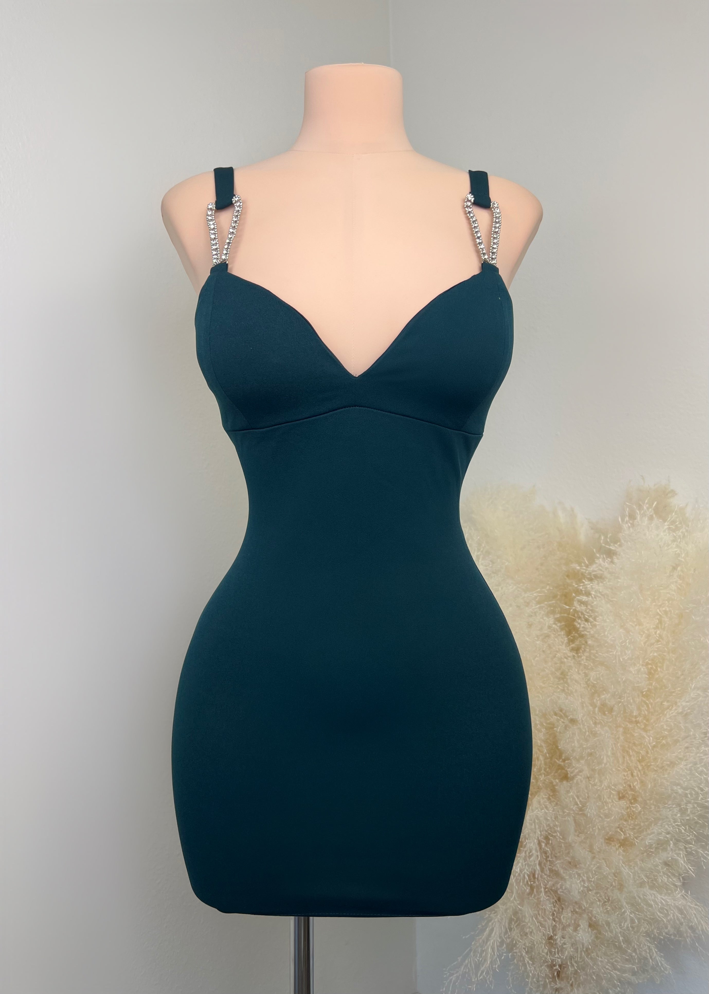 Pink Vanilla Green Corset Bodycon Mini Dress