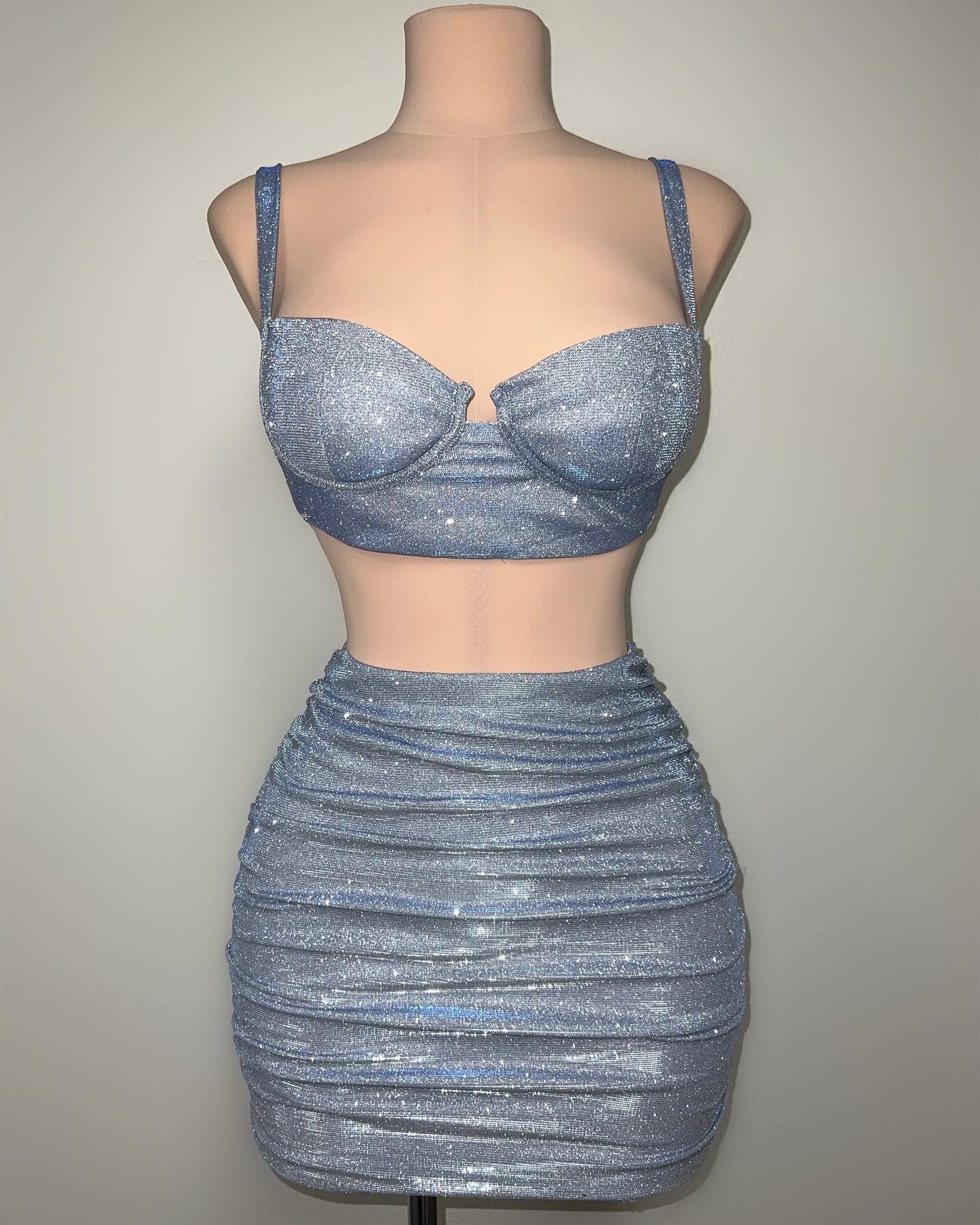 Blue Louie Velour Bikini/Skirt Set – OrrelleTheLabel
