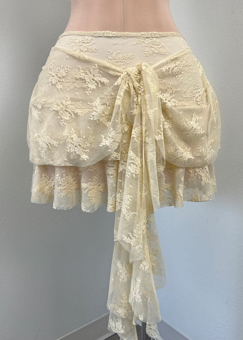 Aubrey Lace Mini Skirt (CREAM)
