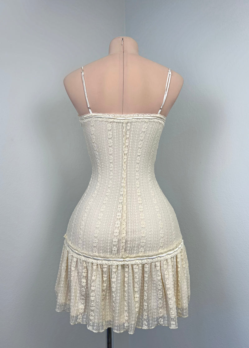 Francine Lace Mini Dress (IVORY)