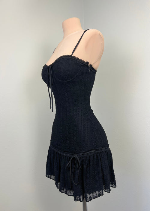 Francine Lace Mini Dress (BLACK)