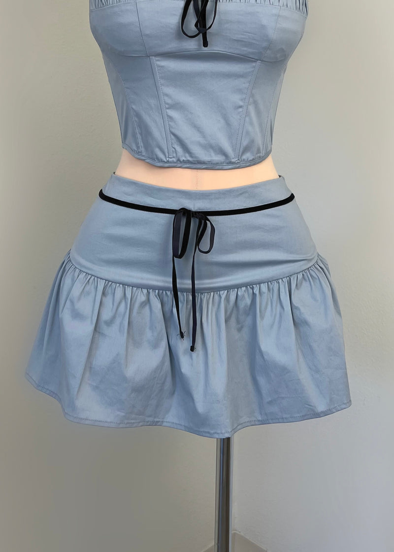 Kaiya Skirt Set BOTTOM (SLATE BLUE)