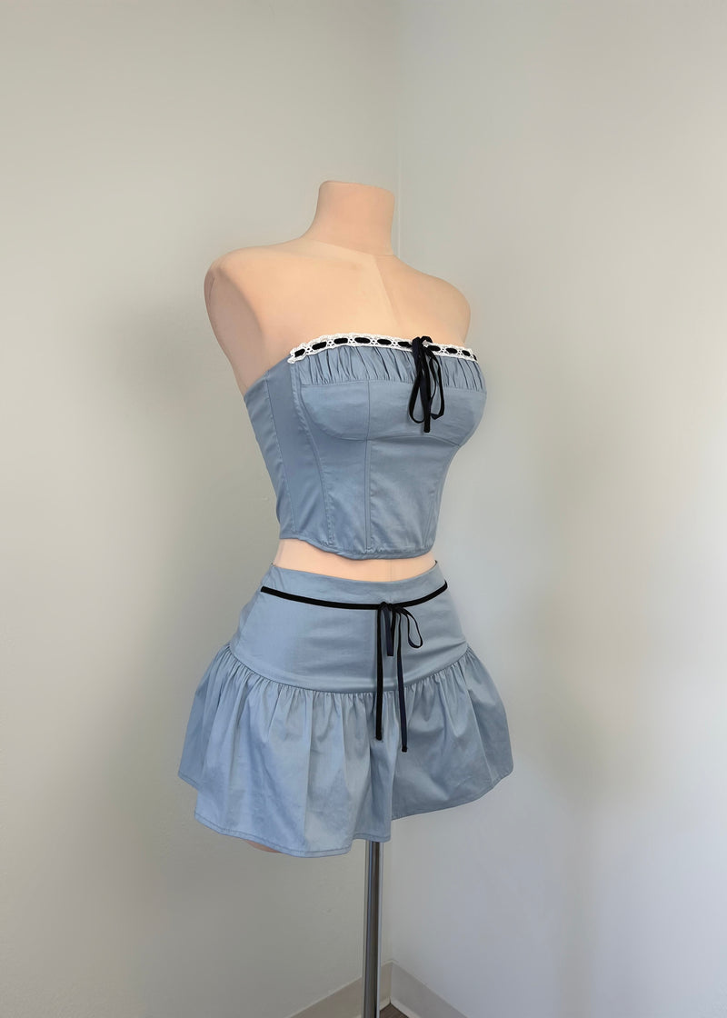 Kaiya Skirt Set TOP (SLATE BLUE)