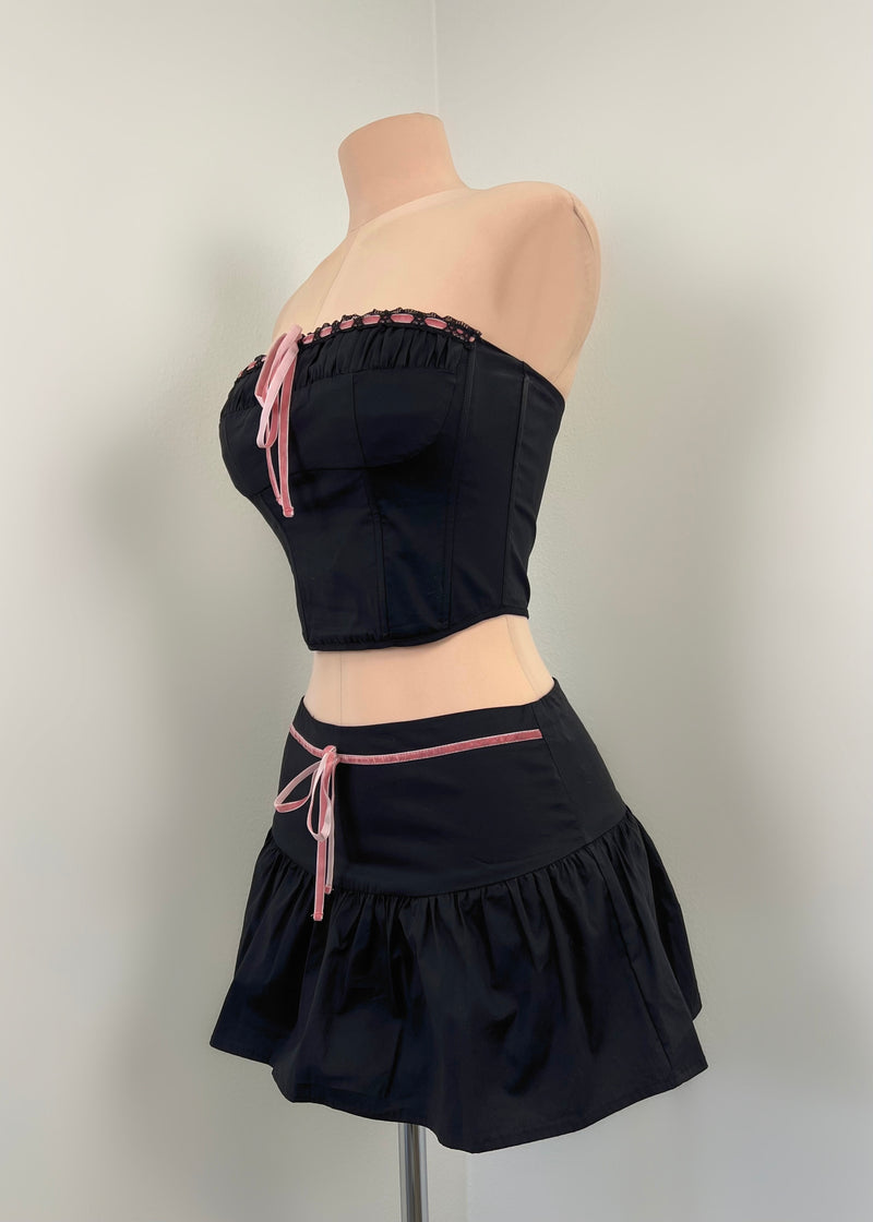 Kaiya Skirt Set TOP (BLACK)