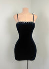 Victoria Velvet Mini Dress (BLACK)