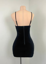 Victoria Velvet Mini Dress (BLACK)
