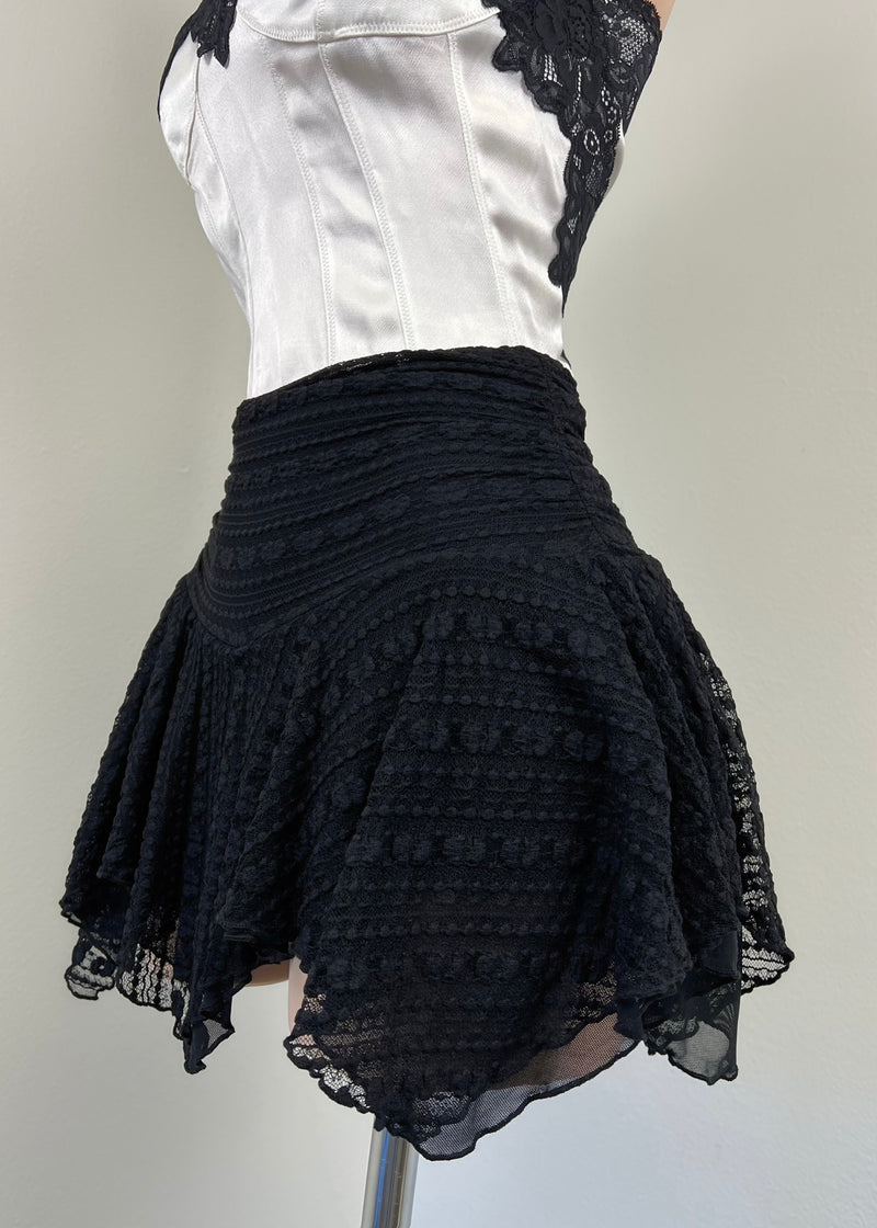 Allie Lace Mini Skirt (BLACK)