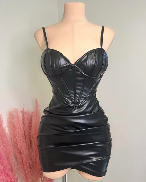 Finally Complete Belted Vegan Leather Dress – Bella Rose Boutique