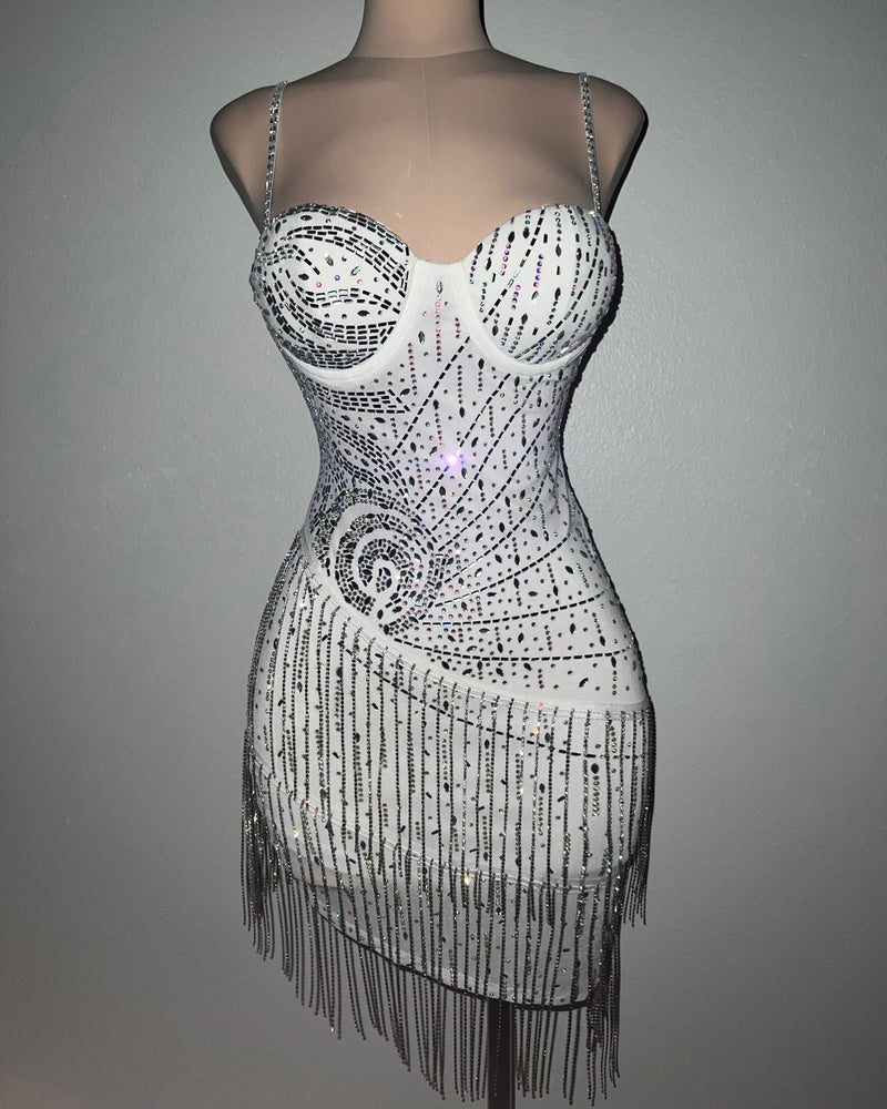 White top dress rhinestones