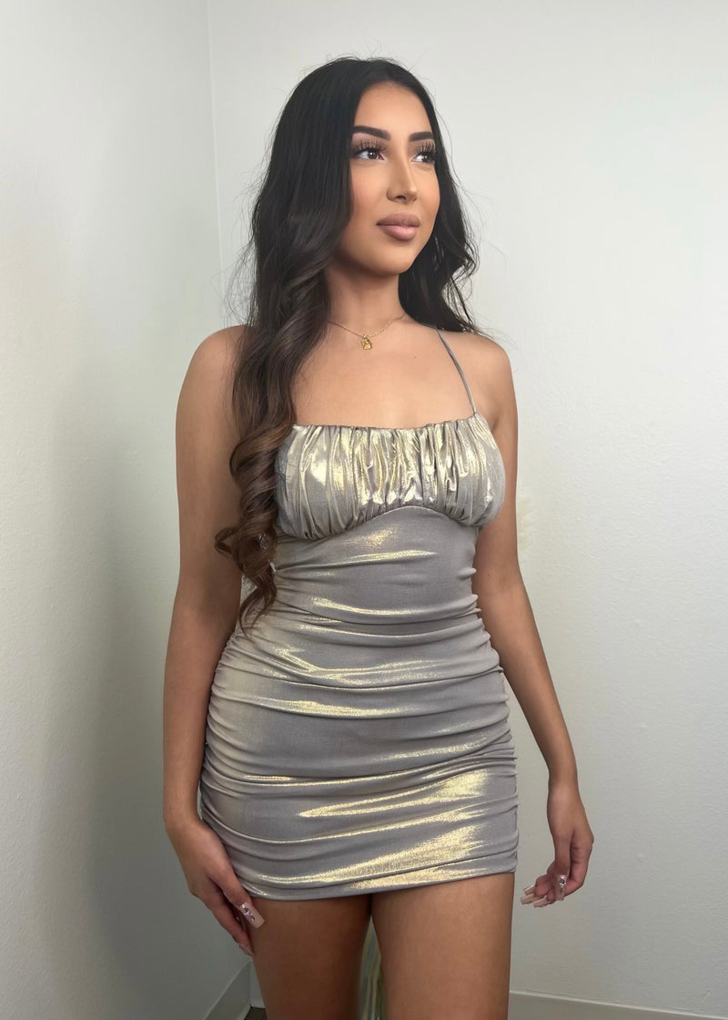 Priscilla Mini Dress (GOLD)
