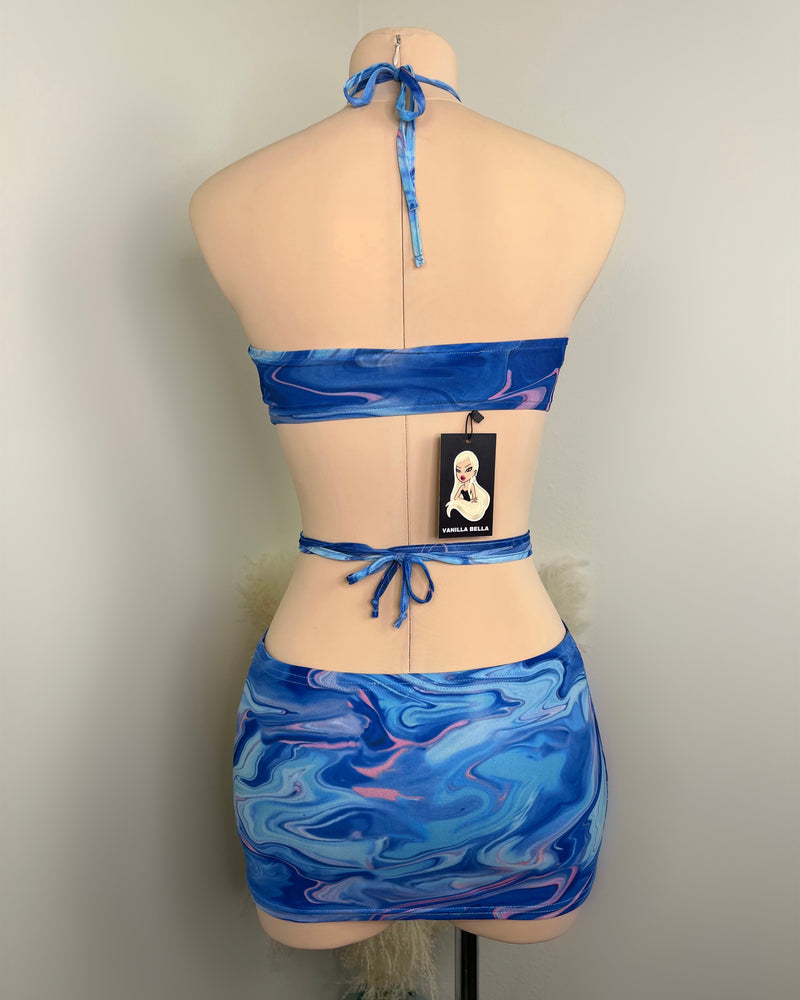 Cassandra Skirt Set (BLUE)