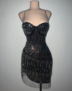 Josie Rhinestone Dress (BLACK)