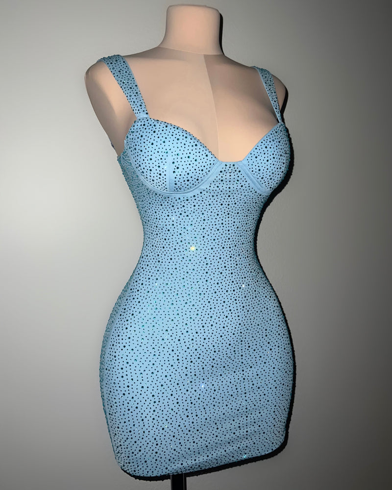 Josephine Rhinestone Dress (BLUE)