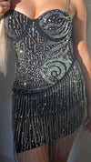 Josie Rhinestone Dress (BLACK)
