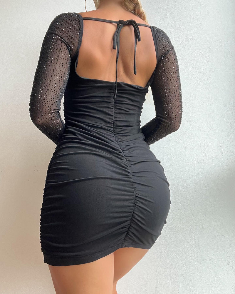 Veronica Crystal Dress (BLACK)