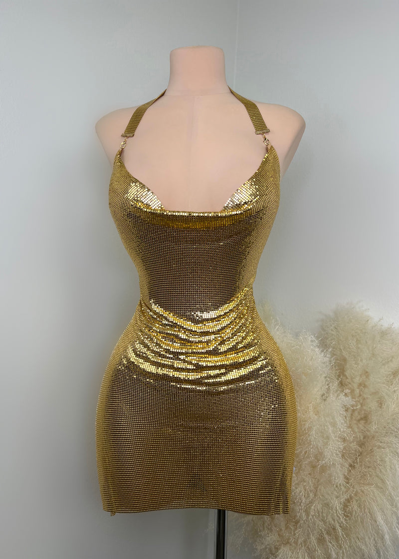 Tiffany Chainmail Dress (GOLD)