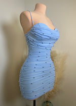Pearl Mini Dress (BABY BLUE)